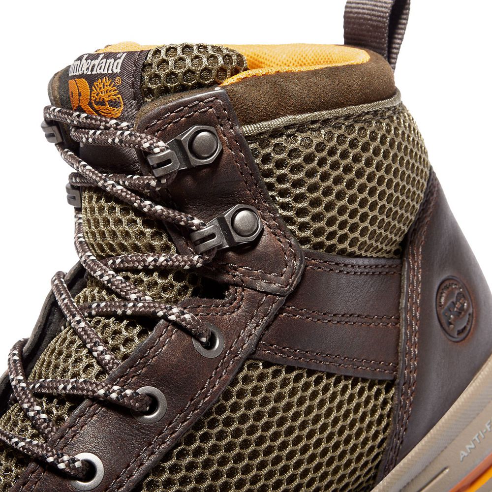 Timberland Pro Μποτακια Ανδρικα Βαθυ Καφε - Drivetrain Comp Toe Mid - Greece 7204569-OZ